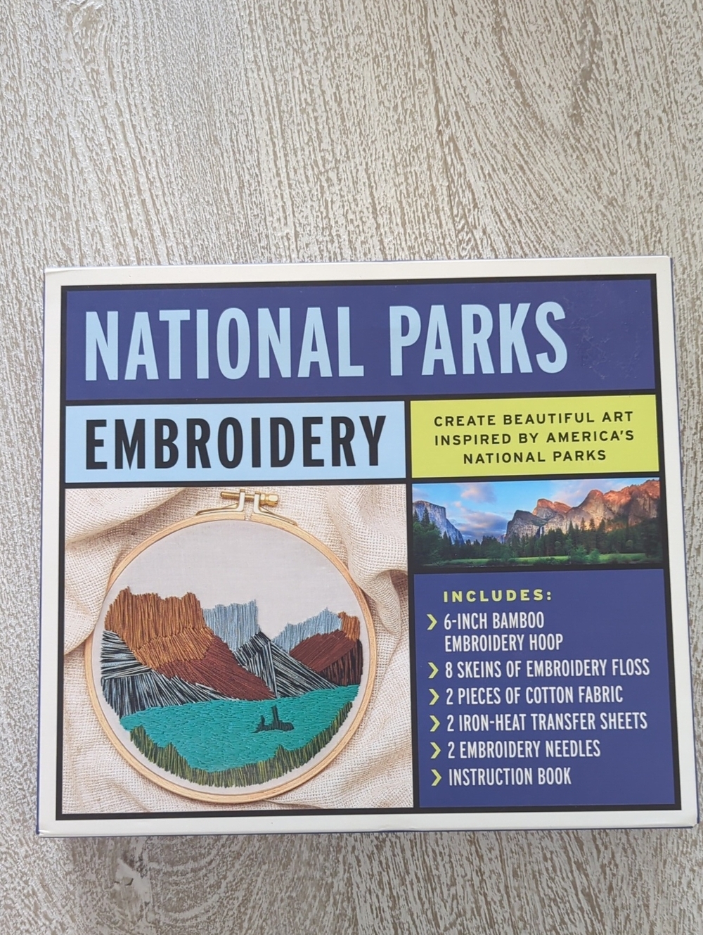 Embroidery Kit National Parks New In Box Hoop Floss Needles Instructions